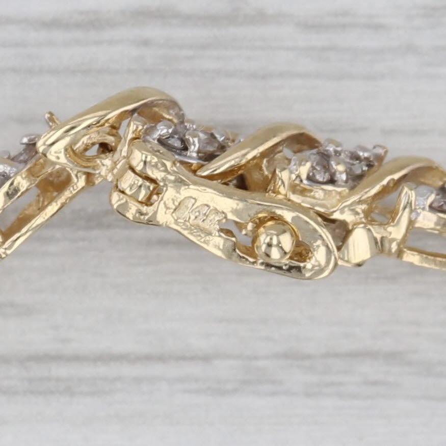 0,90ctw Diamant-Tennis-Armband 14k Gelbgold 7