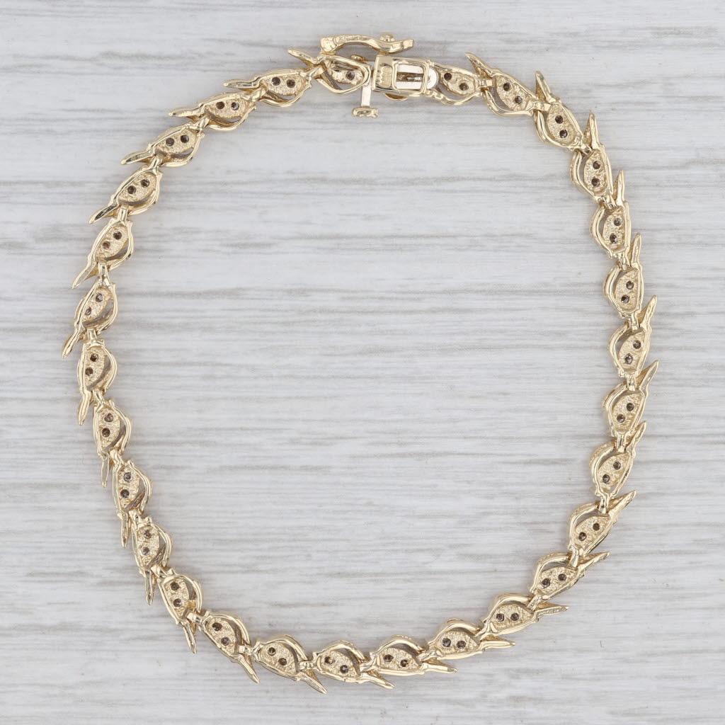 0,90ctw Diamant-Tennis-Armband 14k Gelbgold 7