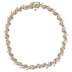 0.90ctw Diamond Tennis Bracelet 14k Yellow Gold 7" 4.7mm