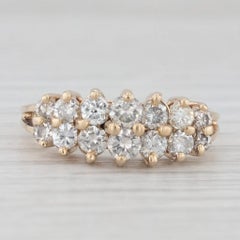 0.90ctw Diamond Tiered Ring 14k Yellow Gold Size 7 Anniversary