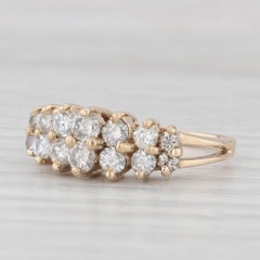 0.90ctw Diamond Tiered Ring 14k Yellow Gold Size 7 Anniversary