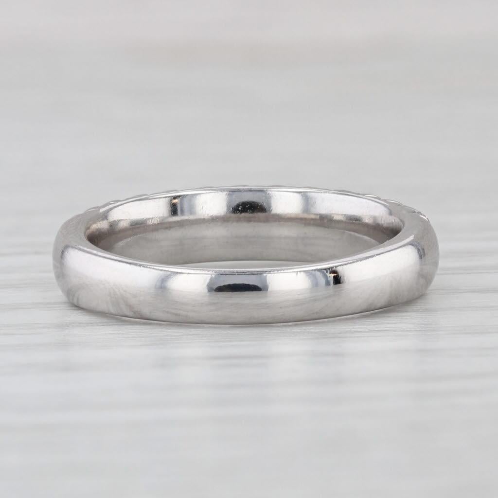 Taglio rotondo 0.90ctw Diamond Wedding Anniversary Band 14k White Gold Size 7 Stackable Ring in vendita