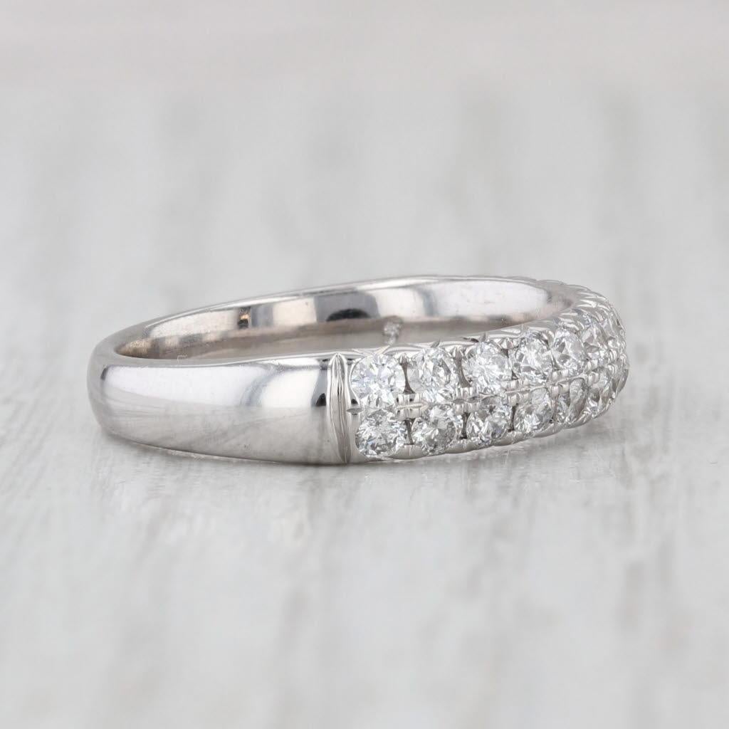 da uomo o donna 0.90ctw Diamond Wedding Anniversary Band 14k White Gold Size 7 Stackable Ring in vendita