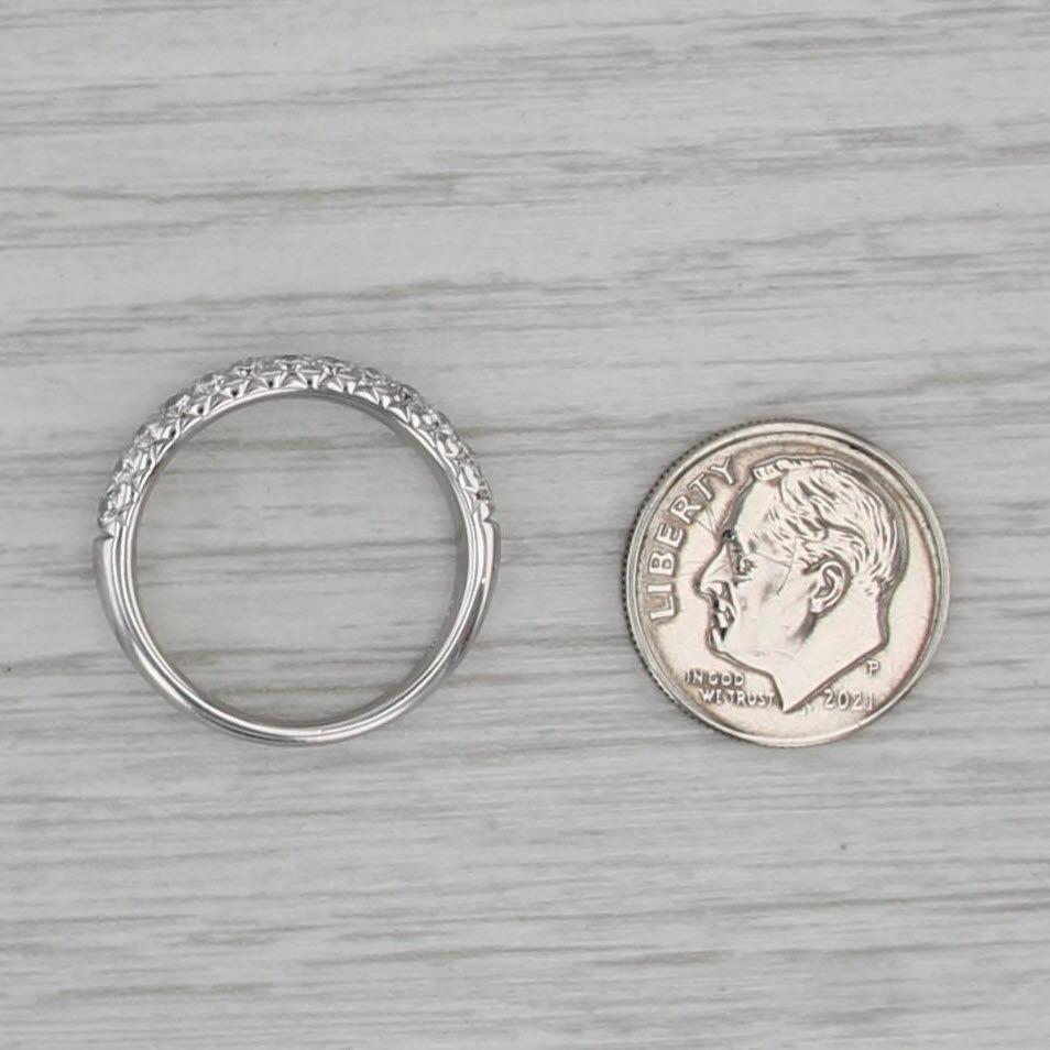 0.90ctw Diamond Wedding Anniversary Band 14k White Gold Size 7 Stackable Ring in vendita 2