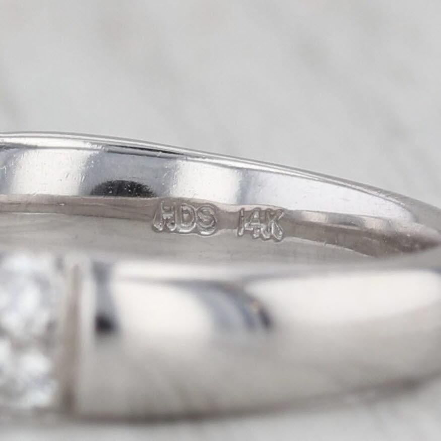 0.90ctw Diamond Wedding Anniversary Band 14k White Gold Size 7 Stackable Ring in vendita 3