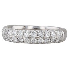 0.90ctw Diamond Wedding Anniversary Band 14k White Gold Size 7 Stackable Ring