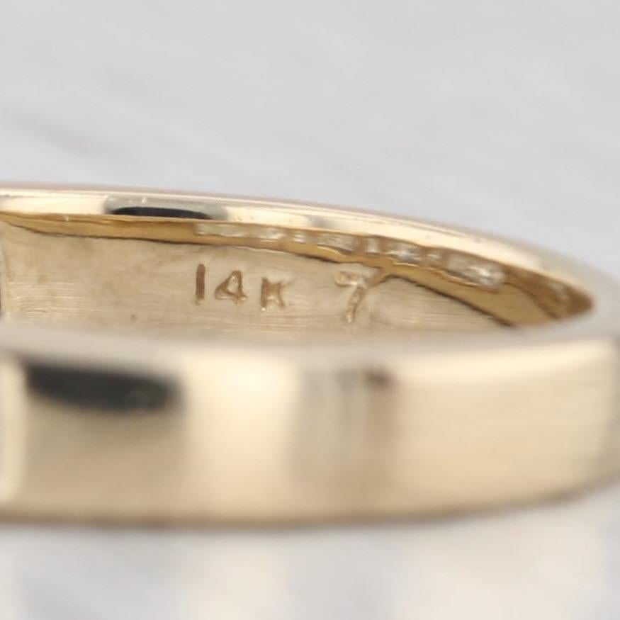 Fascia nuziale con diamante da 0,90 ct. in oro giallo 14k Misura 7 Anello anniversario impilabile in vendita 3
