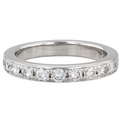 0.90ctw Diamond Wedding Band Platinum Size 7.25-7.5 Stackable Anniversary Ring
