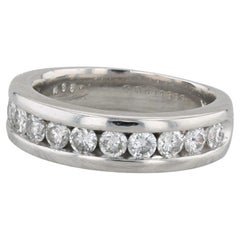 0.90ctw Diamond Wedding Band Platinum Stackable Anniversary Ring Size 7