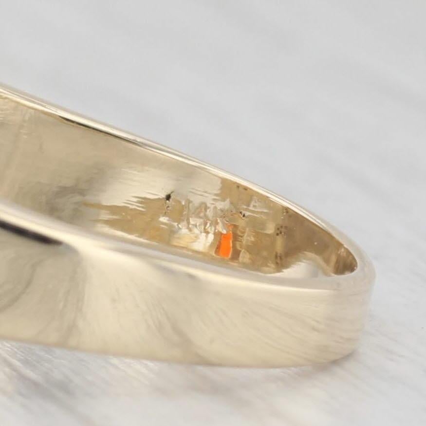 0.90ctw Orange Fire Opal Diamond Ring 14k Yellow Gold Size 7.25 3