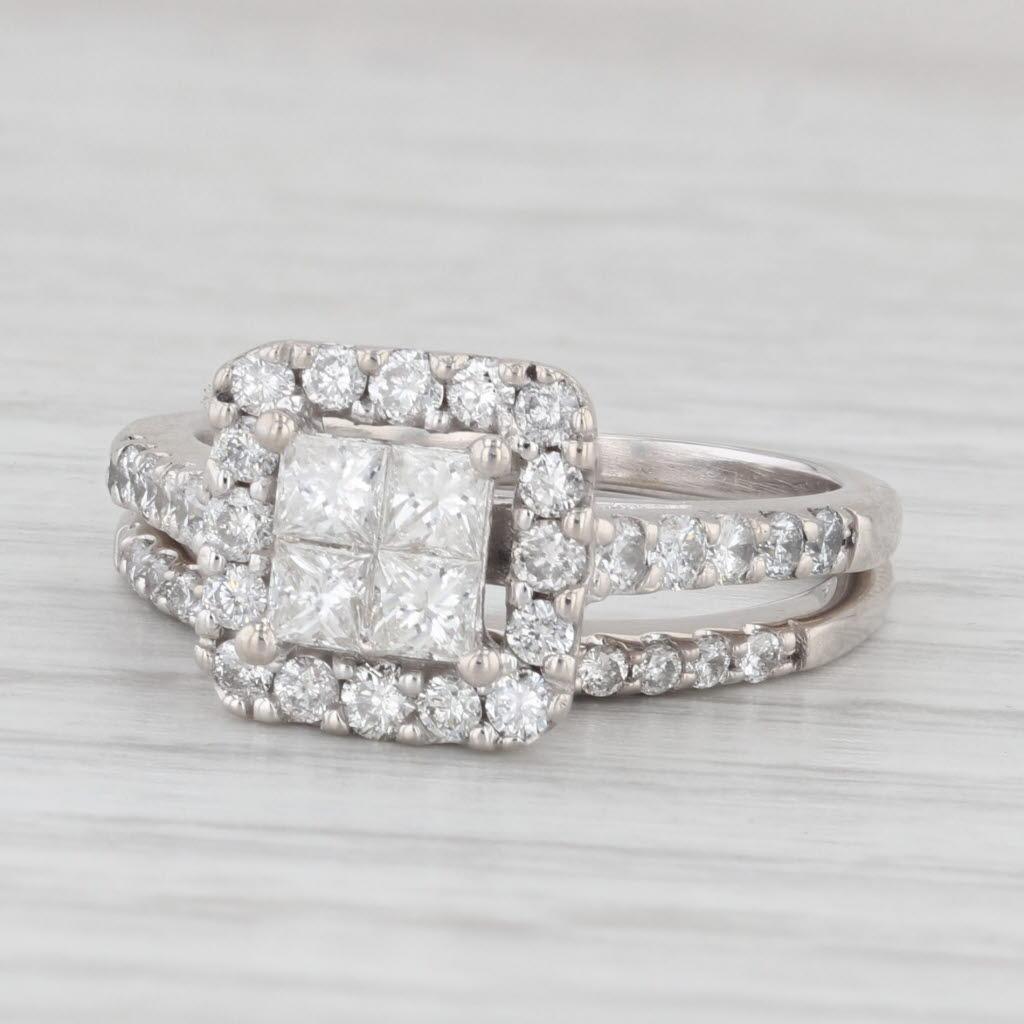 Gemstone Information:
- Natural Diamonds -
Total Carats - 0.76ctw
Cut - Princess 0.40ctw, Round Brilliant 0.36ctw
Color - H - I
Clarity - SI2 - I1

- Natural Diamonds -
Total Carats - 0.14ctw
Cut - Round Brilliant
Color - H - I
Clarity - SI2 -