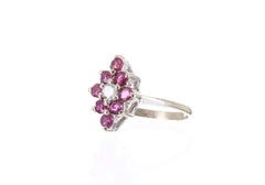 0,90tcw 14K natürlicher Rubin & Diamant Vintage Cocktail-Ring