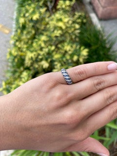 0.90tcw 14K Natural Sapphire & Diamond Cluster Ring Band