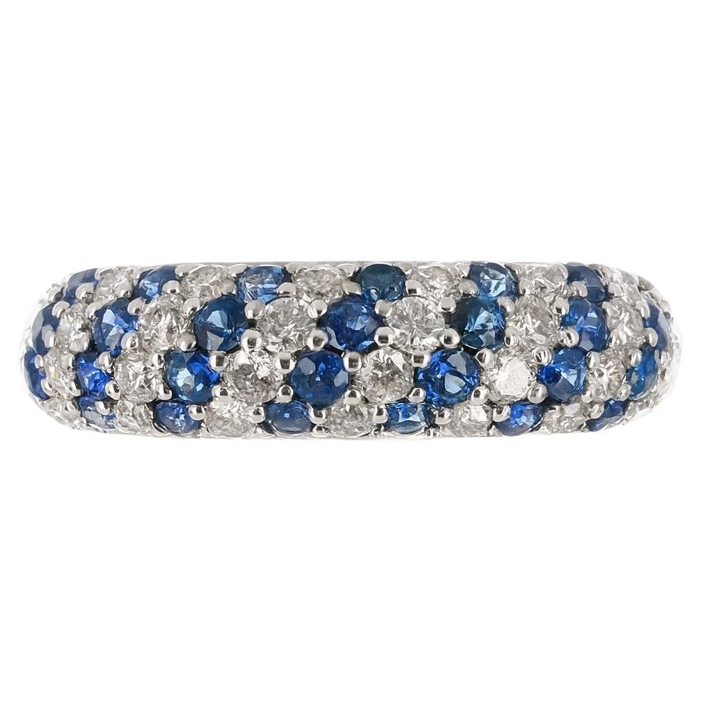 0.90tcw 14K Saphir Naturel 
Diamant Cluster Band