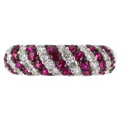 0.90tcw 14K Ruby & Diamond Stacking Ring Band