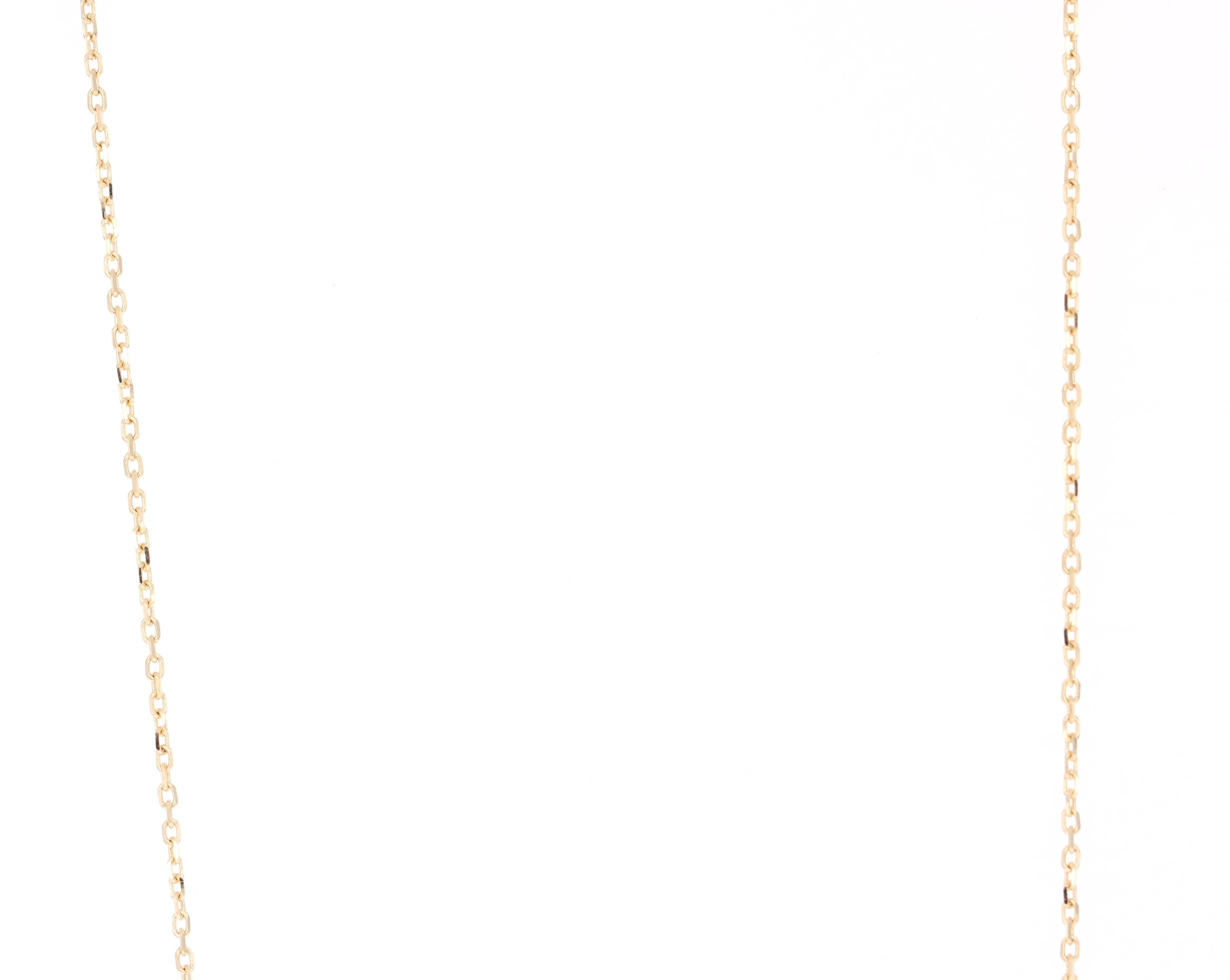 Contemporary Diamond Chain Necklace 14 Karat Yellow Gold