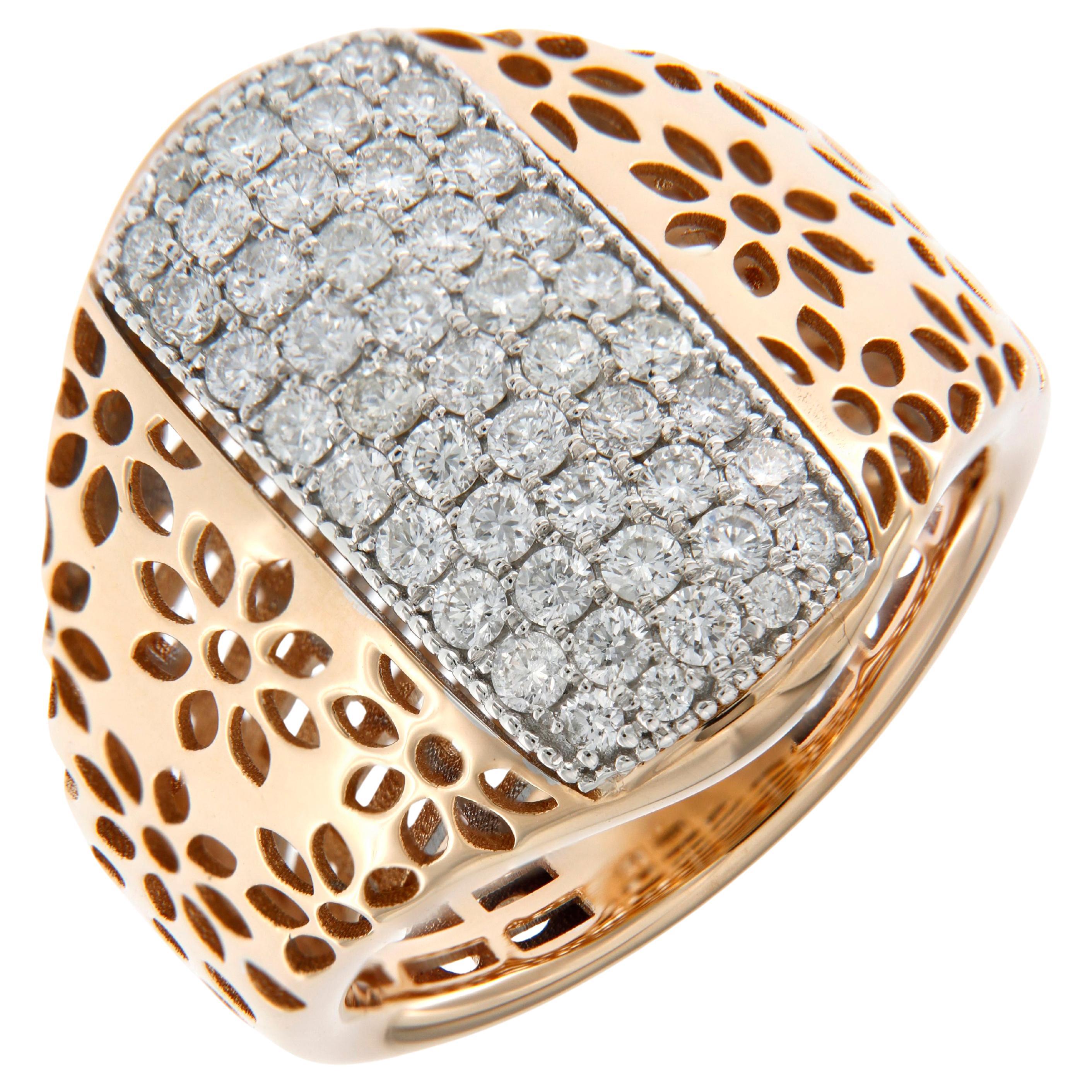 0.91 Carat Fancy Diamond Dress Ring in 18K Rose Gold For Sale