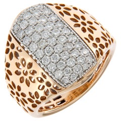 0,91 Karat Ausgefallener Diamant-Kleidring aus 18 Karat Roségold