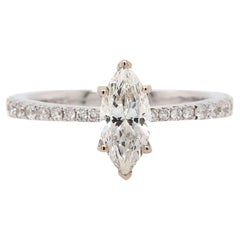 Used 0.91 Carat Marquise Cut GIA Diamond Engagement Ring