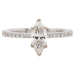 0,91 Karat Marquise Cut GIA Diamant-Verlobungsring