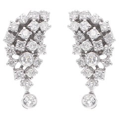 0,91 carati SI Clarity HI Color Orecchini di diamanti in oro bianco 18 carati Gioielli di pregio