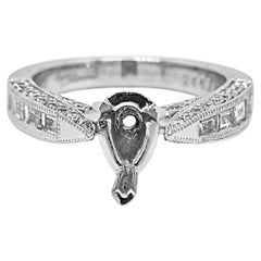 0.91 Carat White Diamond White Gold Ring