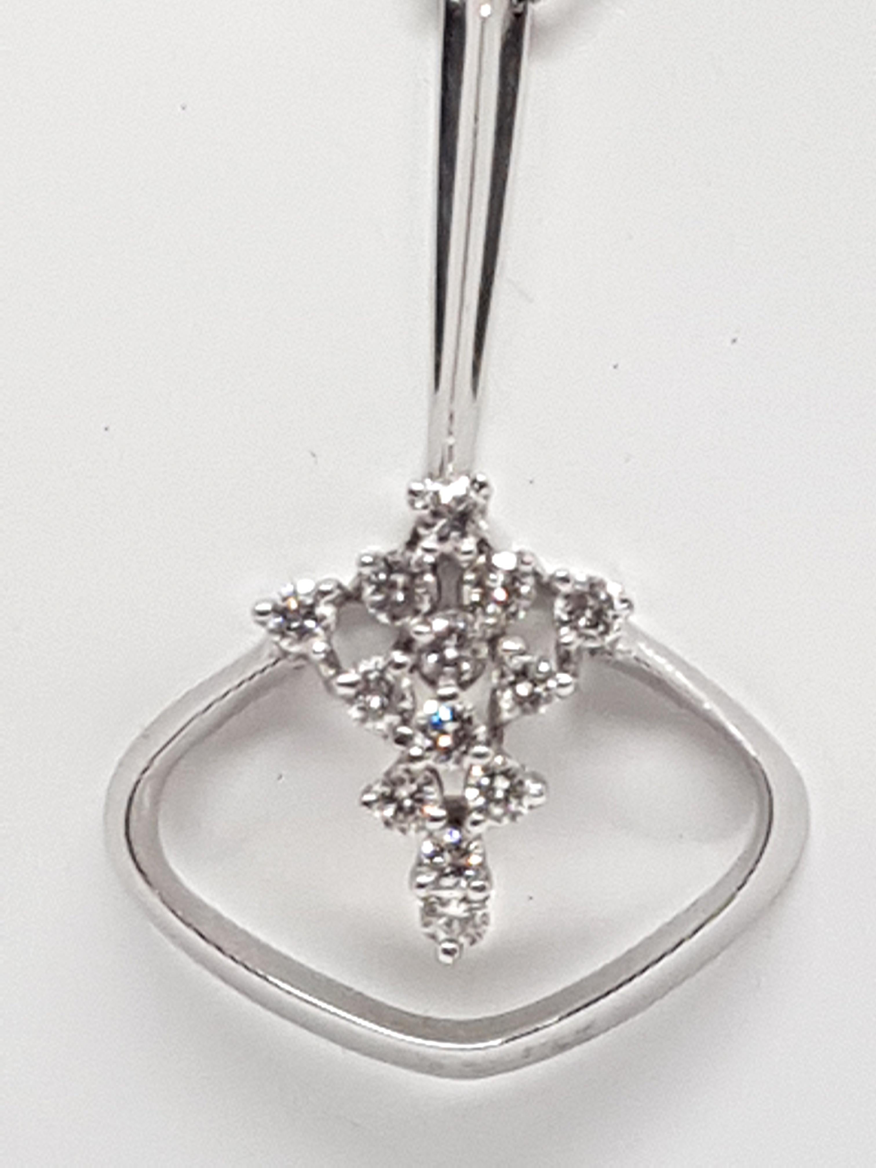 0.91 Carat White Gold Necklace Diamond Pendant In New Condition In Antwerp, BE