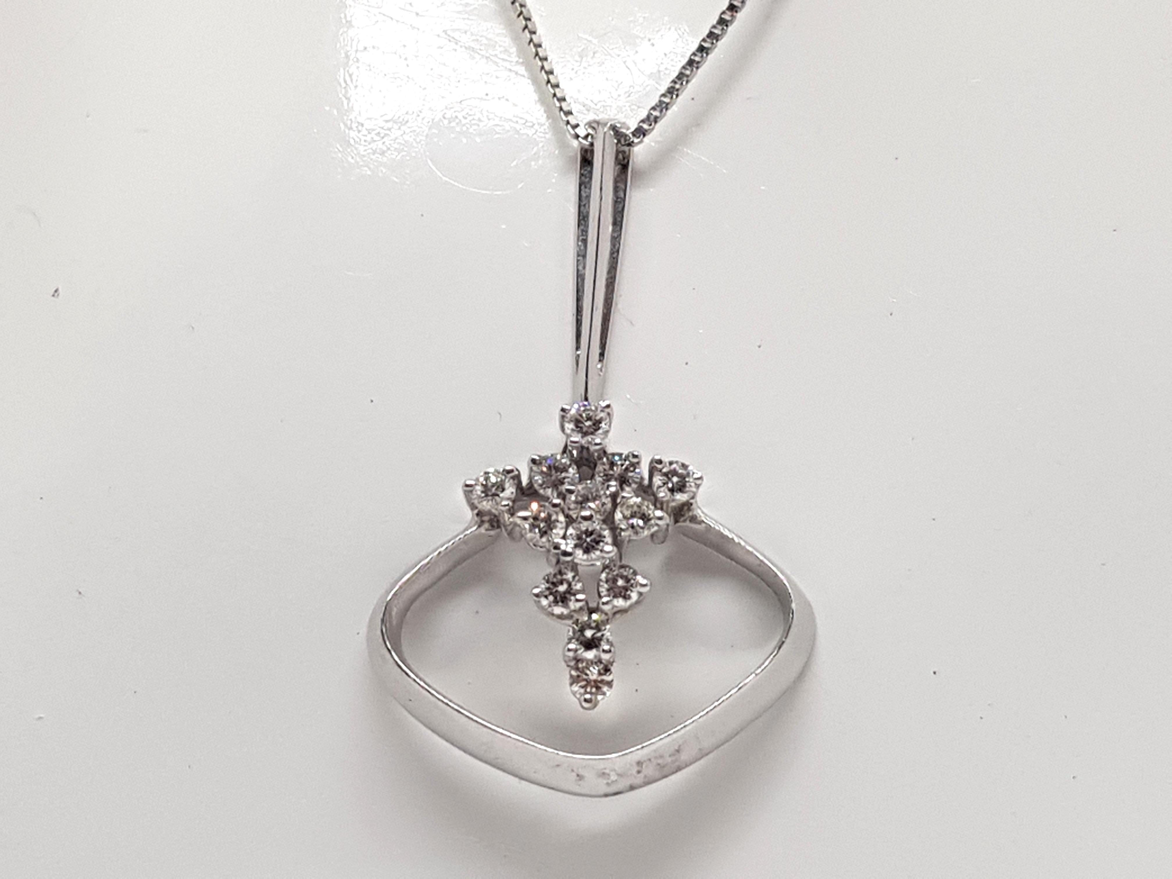 0.91 Carat White Gold Necklace Diamond Pendant 1