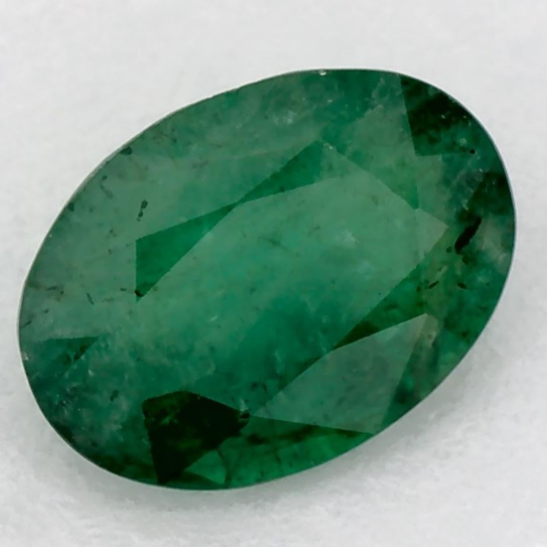 Oval Cut 0.91 Ct Emerald Oval Loose Gemstone