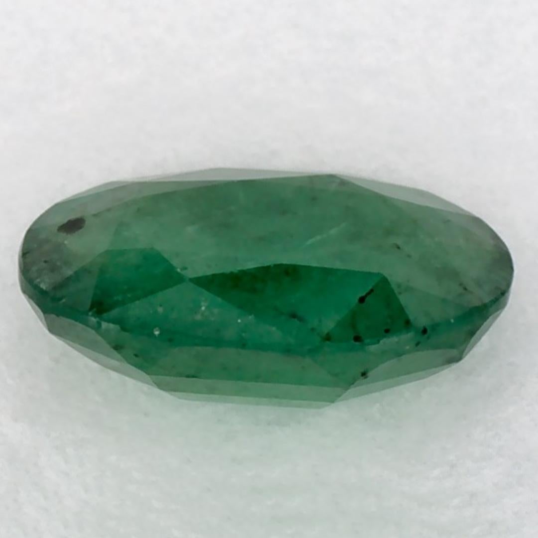 0.91 Ct Emerald Oval Loose Gemstone In New Condition In Fort Lee, NJ