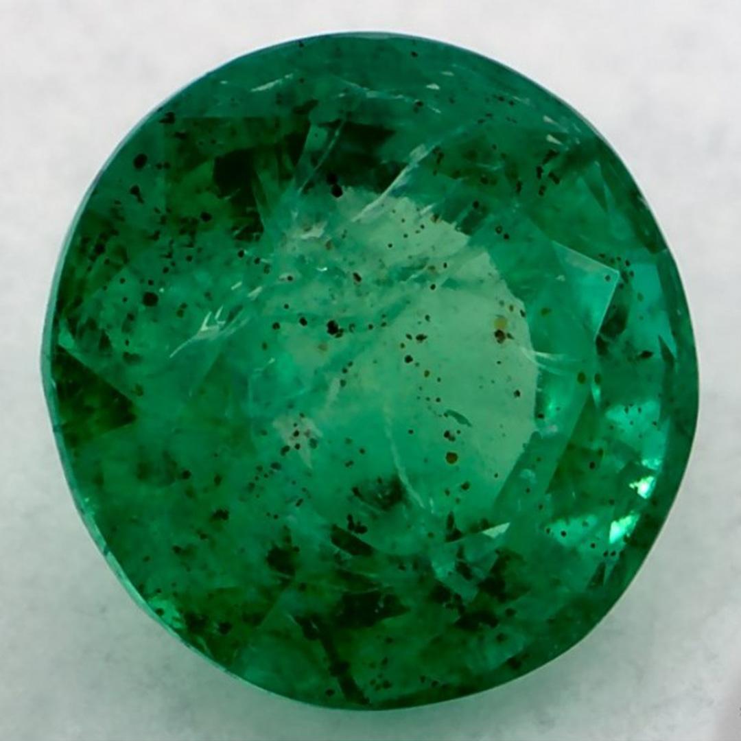Taille ronde 0.91 Carat Natural Emerald Round Loose Gemstone (Émeraude ronde naturelle, pierre précieuse en vrac) en vente