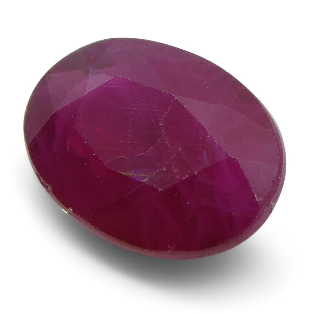0.91 ct Oval Ruby Burma In New Condition For Sale In Toronto, Ontario