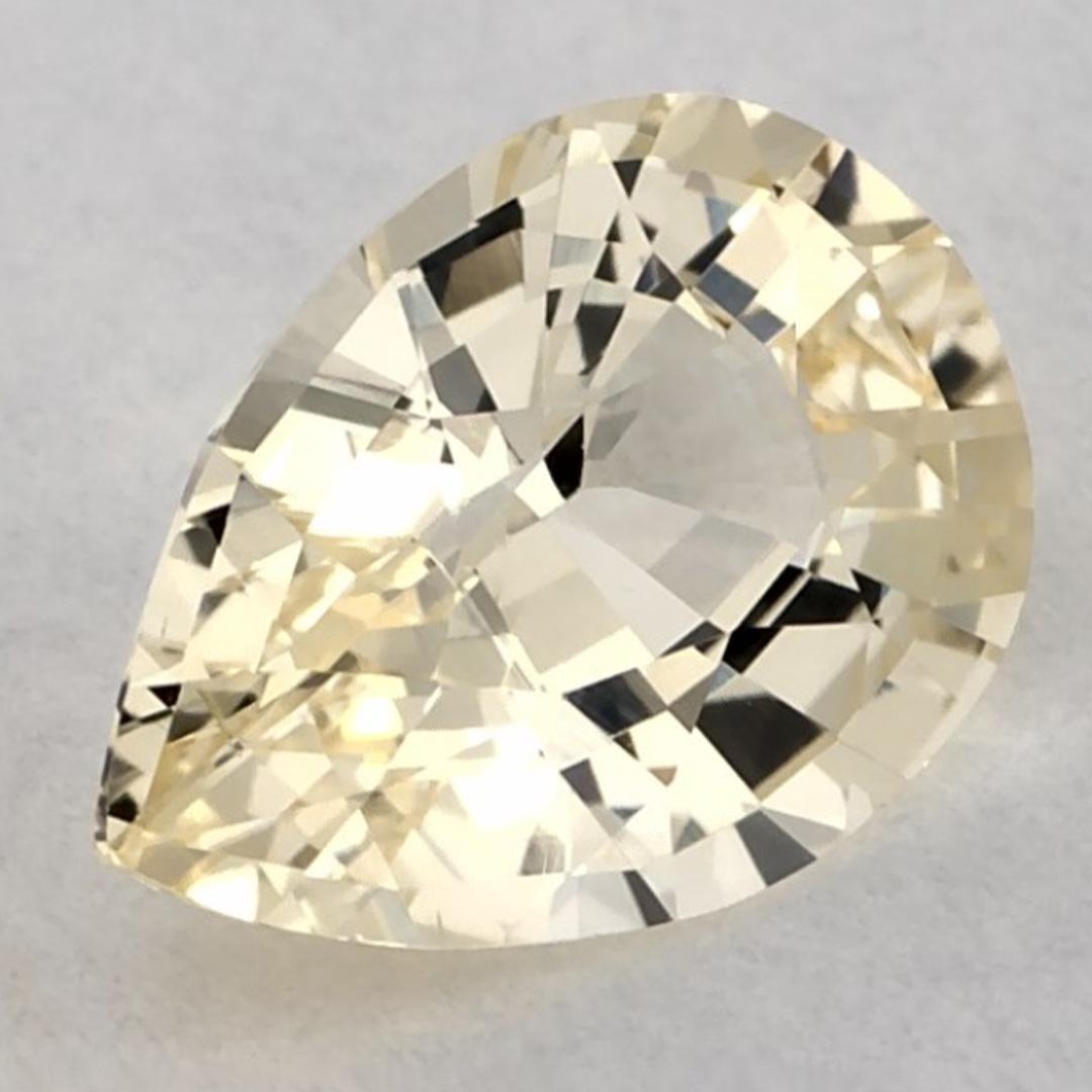 0.91 Karat Gelber Saphir Birne Loser Edelstein (Tropfenschliff) im Angebot