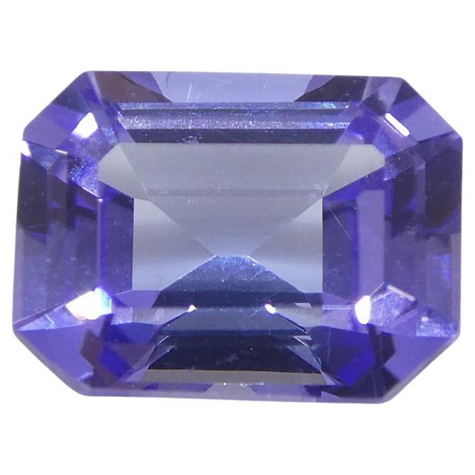 0.91ct Emerald Cut Violet Blue Tanzanite from Tanzania (Tanzanie) en vente