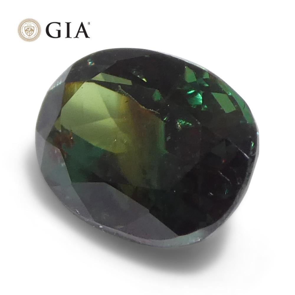 0,91 ct Alejandrita ovalada de color azul verdoso a púrpura rojizo certificada por la GIA de Madagascar Un en venta 7