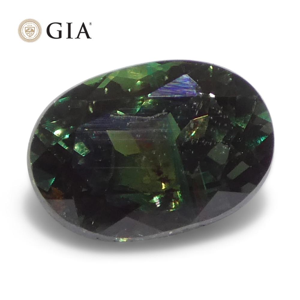 0,91 ct Alejandrita ovalada de color azul verdoso a púrpura rojizo certificada por la GIA de Madagascar Un en venta 2