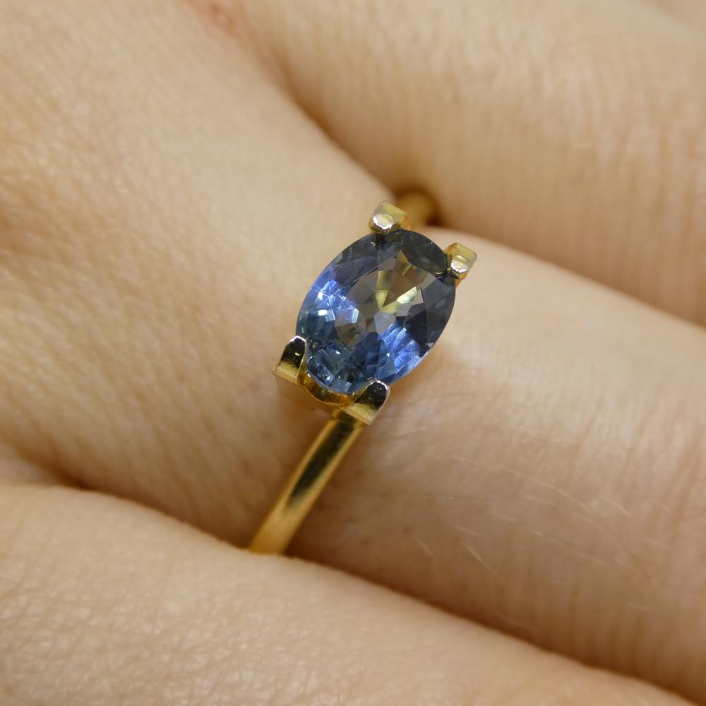 Description:

Gem Type: Sapphire
Number of Stones: 1
Weight: 0.91 cts
Measurements: 6.89 x 5.88 x 3.01 mm
Shape: Oval
Cutting Style Crown: Brilliant Cut
Cutting Style Pavilion: Modified Step Cut
Transparency: Transparent
Clarity: Slightly Included: