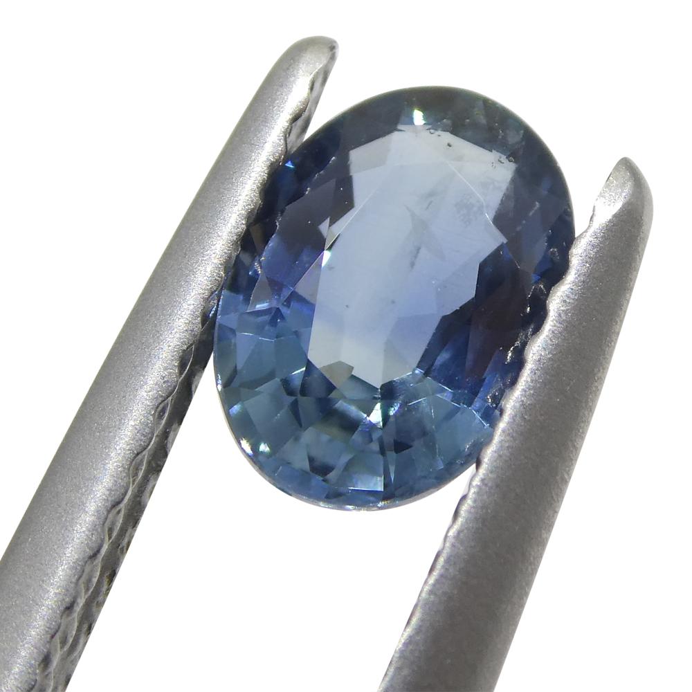 Brilliant Cut 0.91ct Oval Blue Sapphire from Thailand For Sale