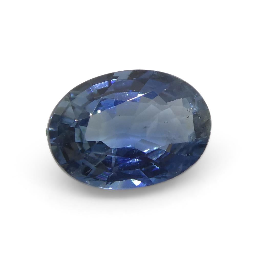 Women's or Men's 0.91ct Oval Blue Sapphire from Thailand For Sale