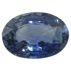 Saphir bleu ovale de 0.91 carat de Thaïlande