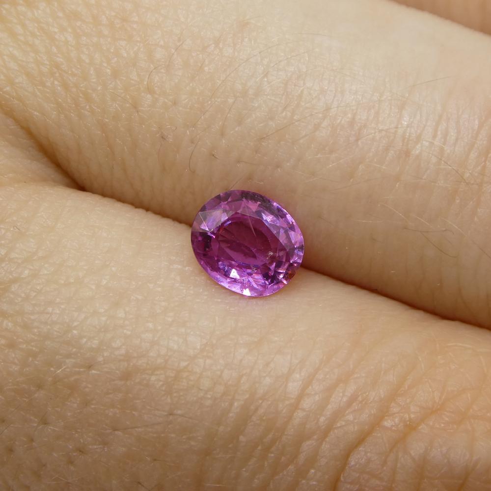 0.91ct Oval Pink Sapphire from East Africa, Unheated For Sale 7