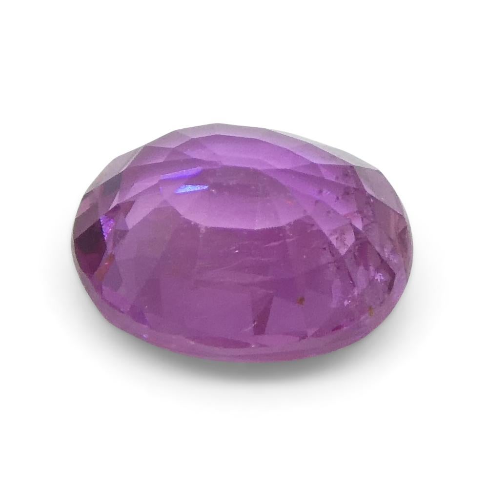 0.91ct Oval Pink Sapphire from East Africa, Unheated In New Condition For Sale In Toronto, Ontario