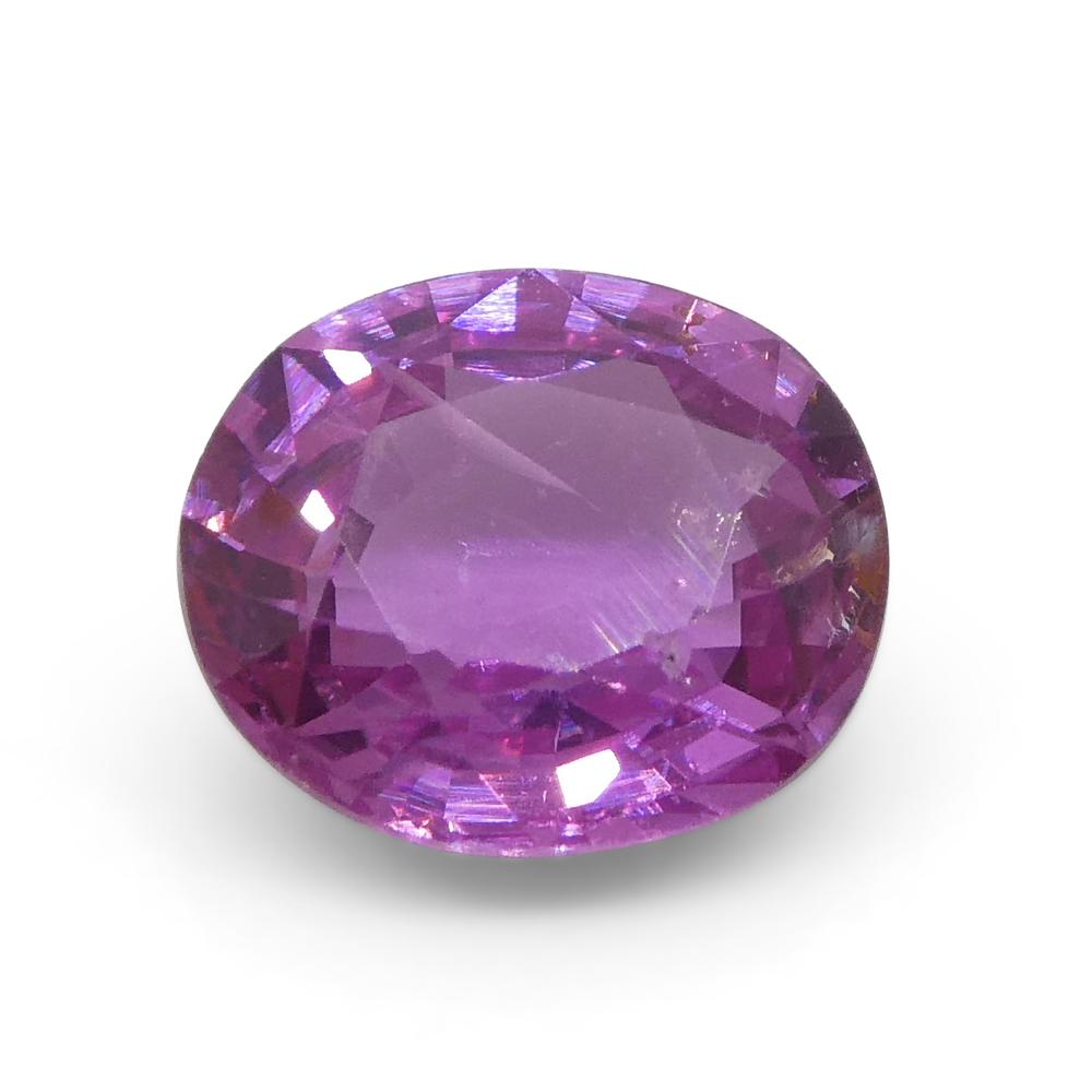 Women's or Men's 0.91ct Oval Pink Sapphire from East Africa, Unheated For Sale