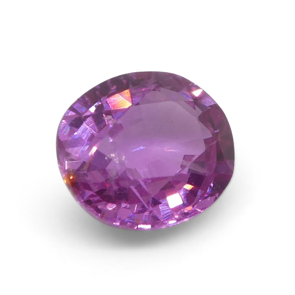 0.91ct Oval Pink Sapphire from East Africa, Unheated For Sale 1