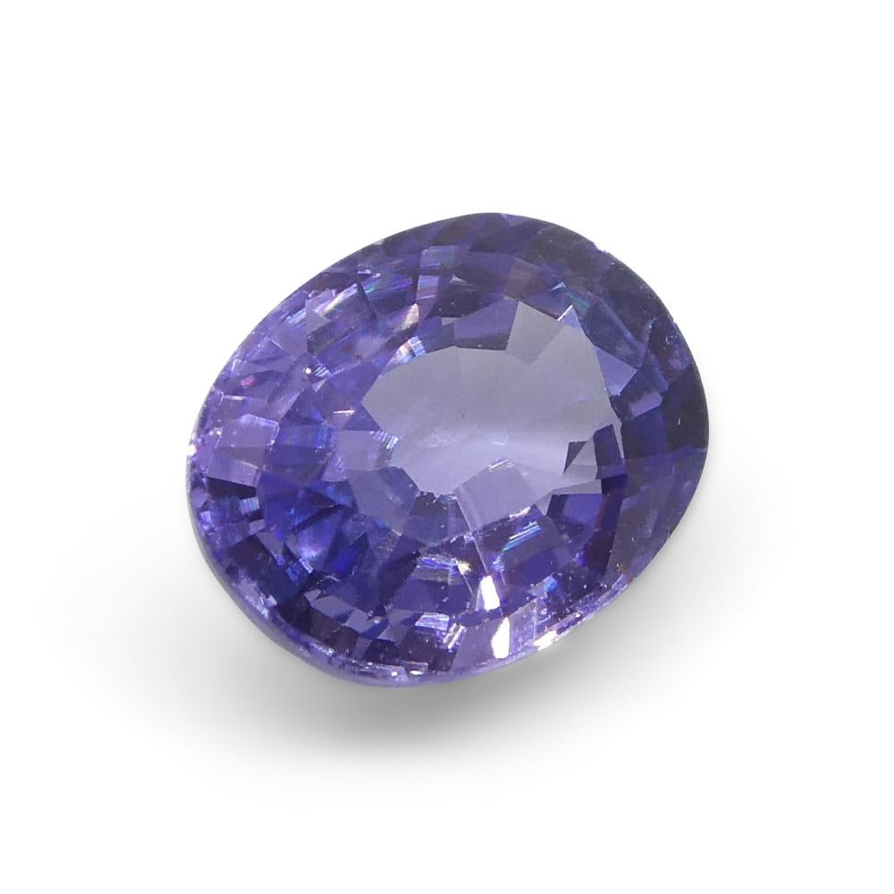 0.91ct Oval Purple Sapphire from Madagascar Unheated For Sale 7