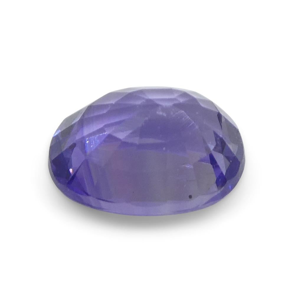 0.91ct Oval Purple Sapphire from Madagascar Unheated In New Condition For Sale In Toronto, Ontario