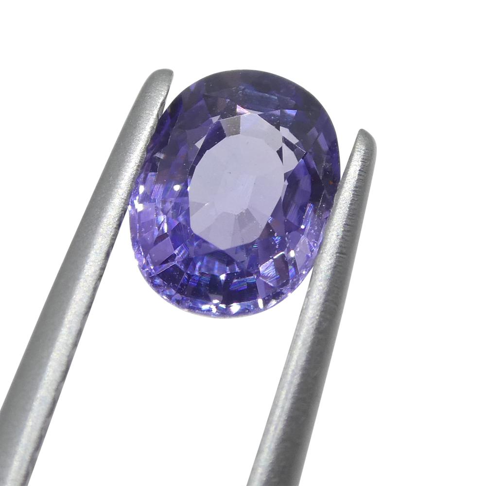 Women's or Men's 0.91ct Oval Purple Sapphire from Madagascar Unheated For Sale