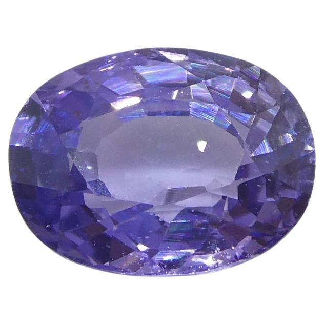 Saphir violet ovale 0.91 carat non chauffé de Madagascar en vente