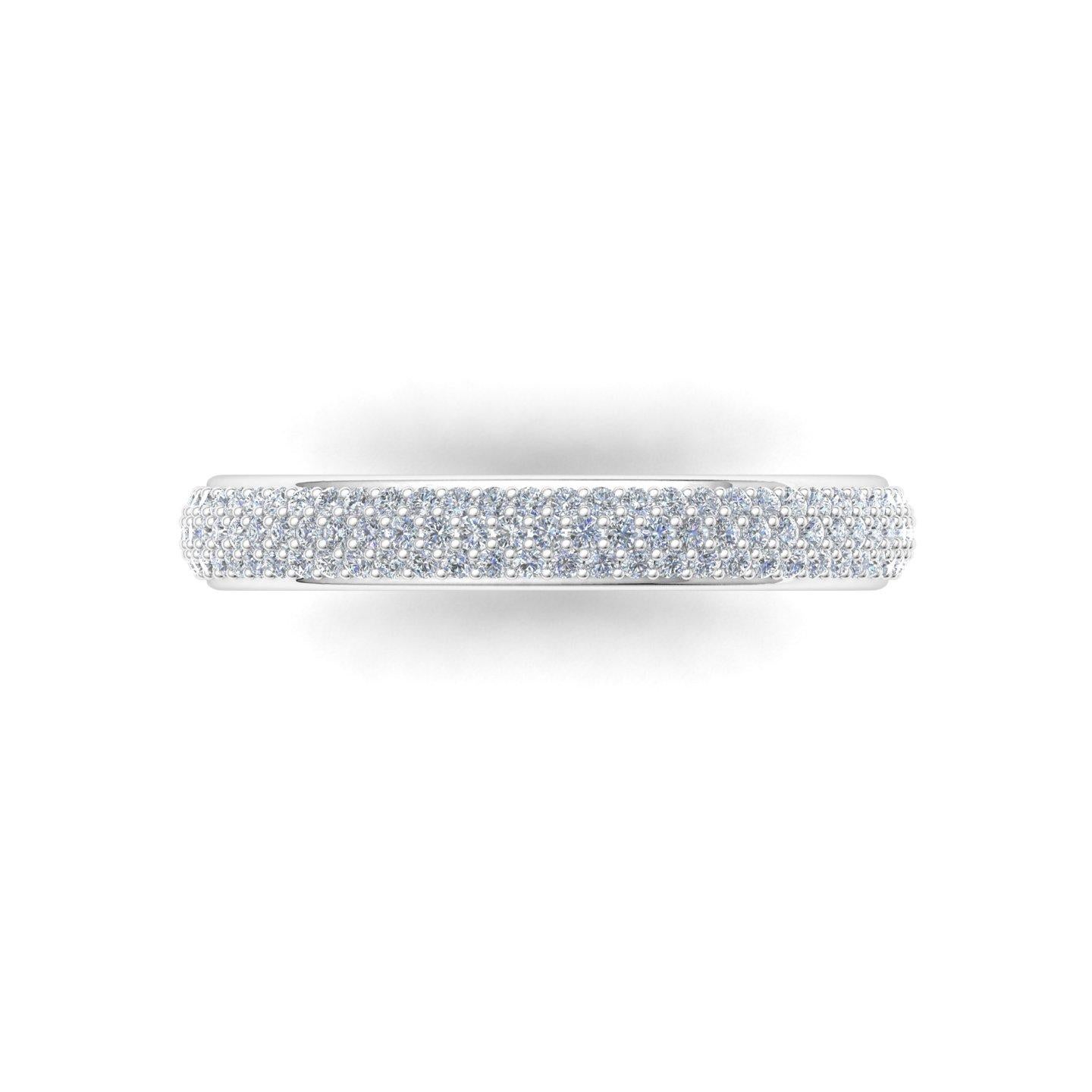 For Sale:  0.91ct Pave Set Diamond Stacking Eternity Band Wedding Ring 14k White Gold 2