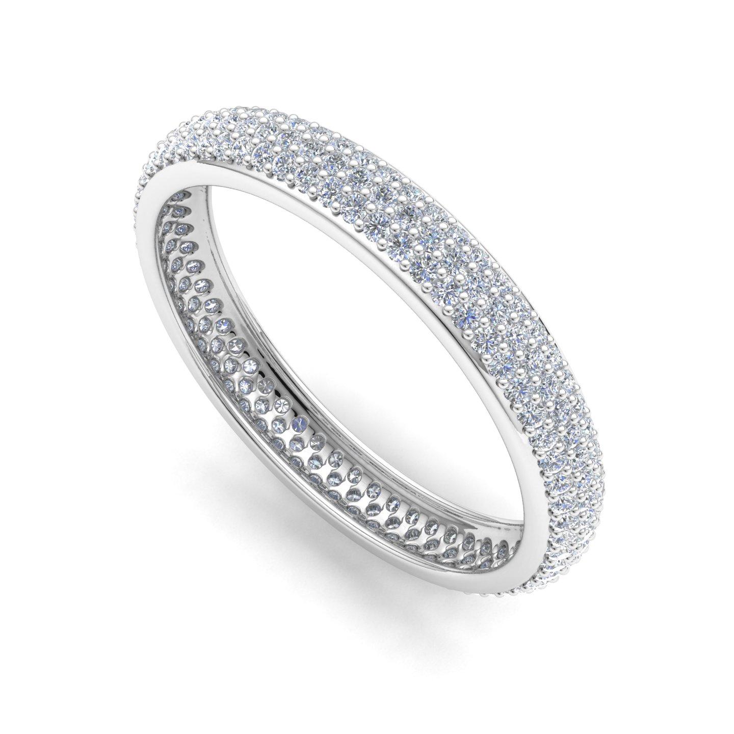 For Sale:  0.91ct Pave Set Diamond Stacking Eternity Band Wedding Ring 14k White Gold 3